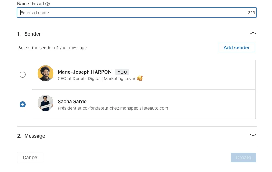 Message Linkedin inmail