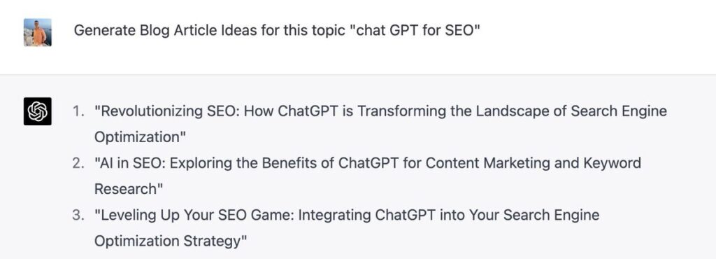 Generate Blog Article Ideas with ChatGPT