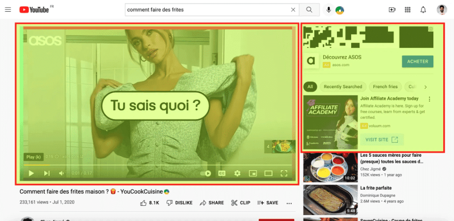 un screenshot de youtube ads