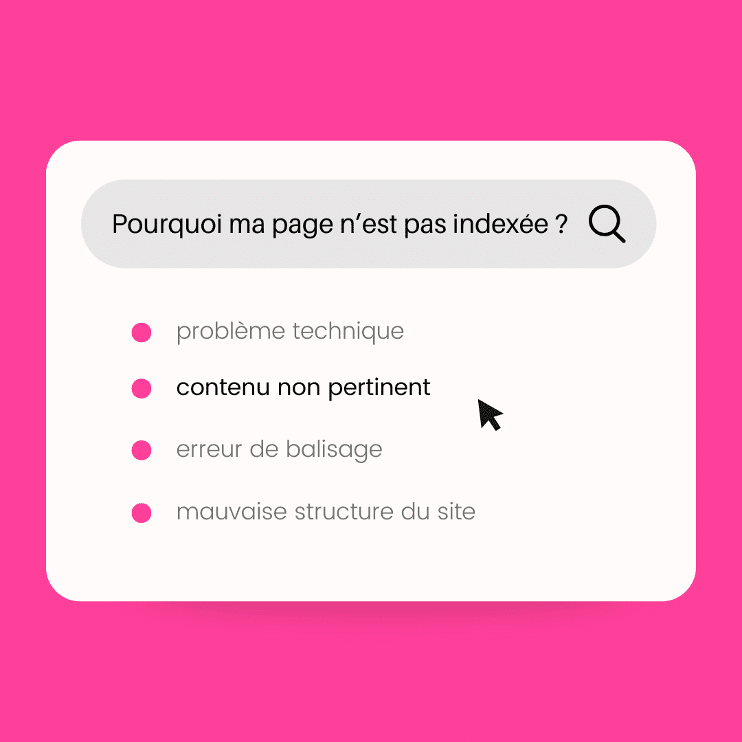 Pourquoi ma page n'est pas indexée sur Google Search Console