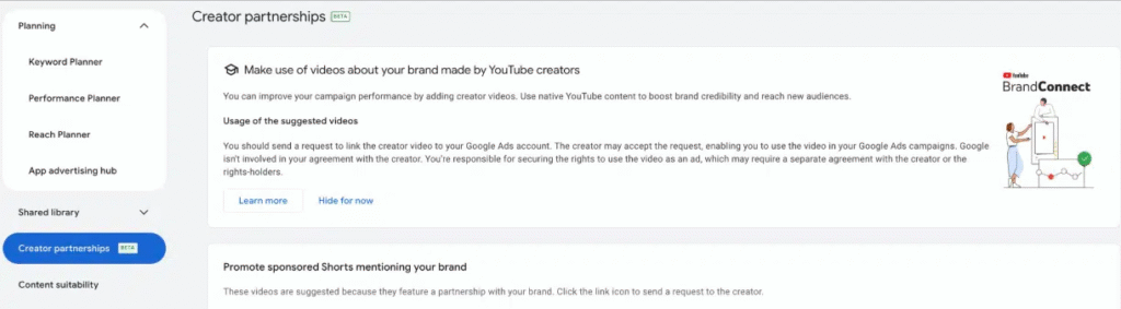 Creator partnerships