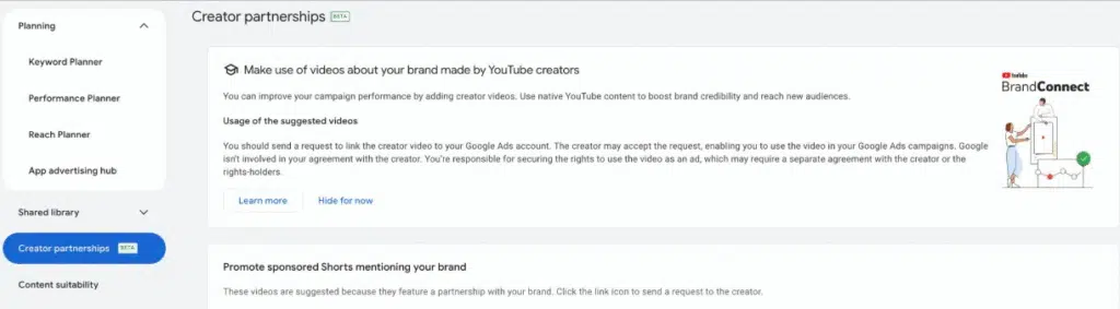 Creator partnerships
